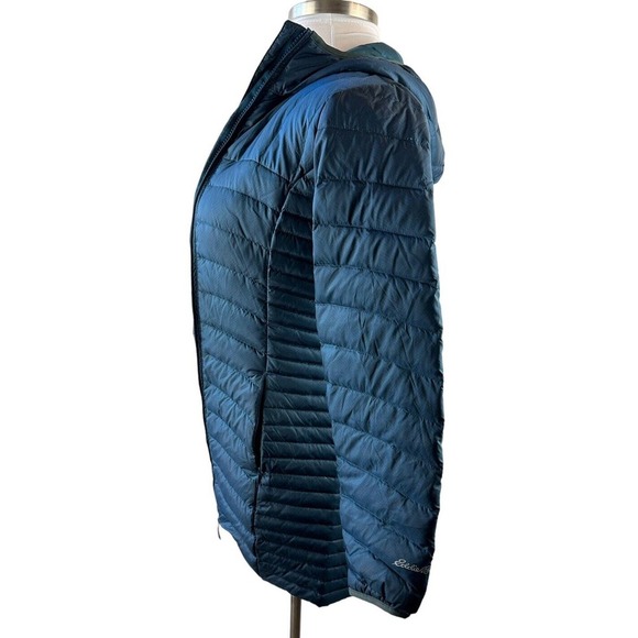 Eddie Bauer Astoria Hooded Down Parka Blue Hooded Puffer Jacket Coat Size XS - Picture 4 of 13